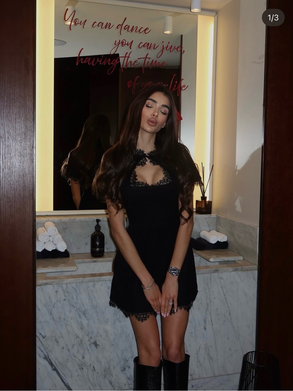 Lace Trim Black dress